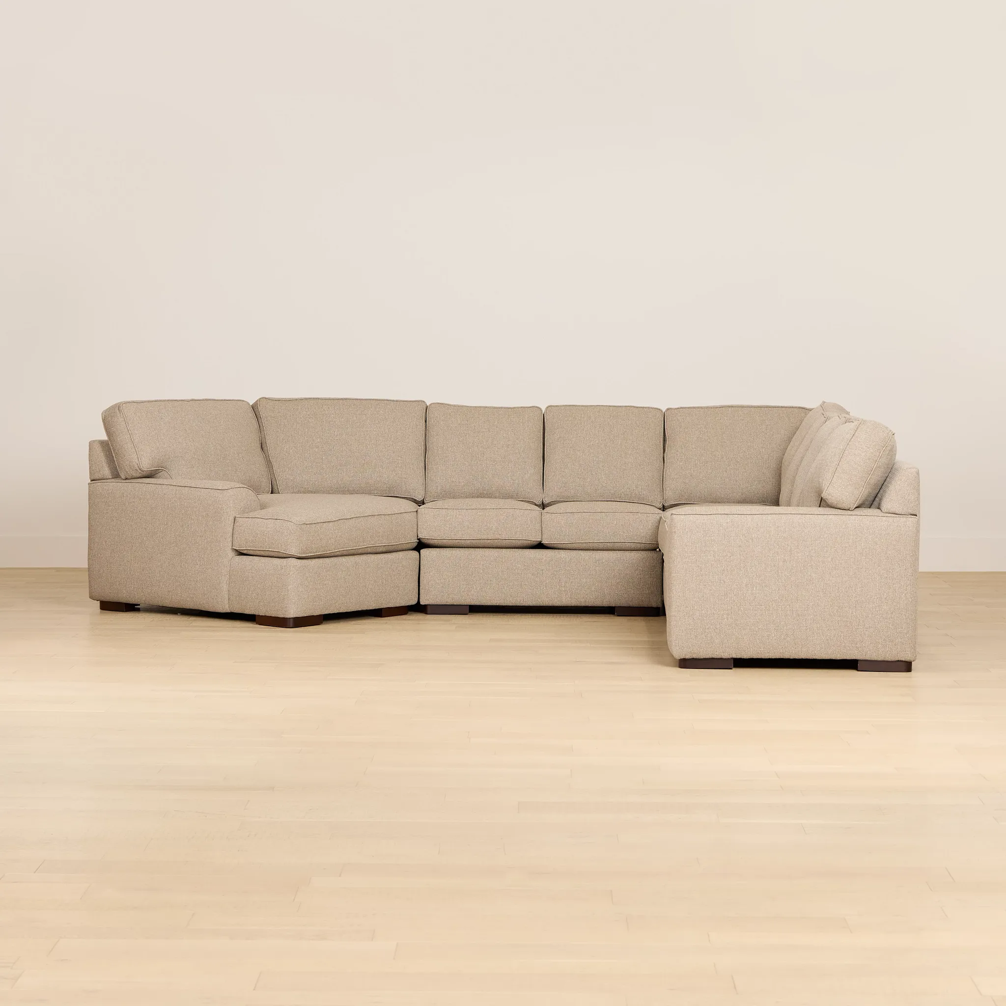 Sinclair Brown Fabric Large Left Cuddler Sectional