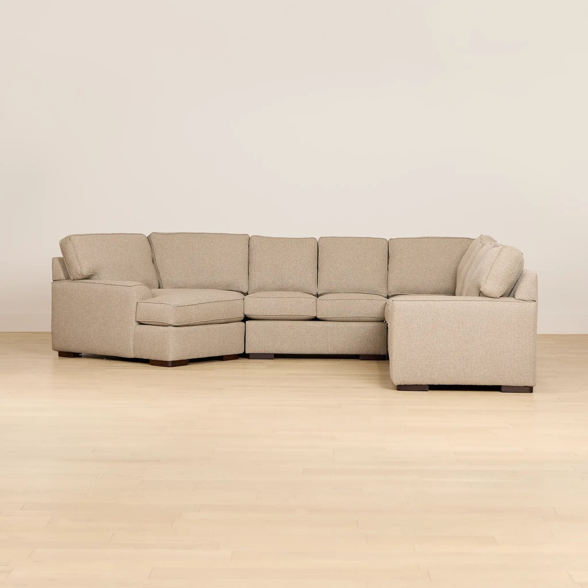Sinclair Brown Fabric Large Left Cuddler Sectional Sinclair Brown Fabric Large Left Cuddler Sectional