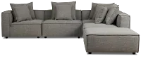 Tatum Gray Fabric 5pc Bumper Sectional
