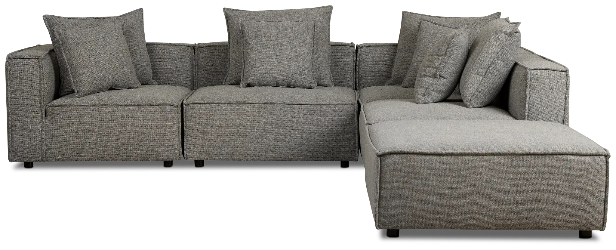 Tatum Gray Fabric 5pc Bumper Sectional Tatum Gray Fabric 5pc Bumper Sectional