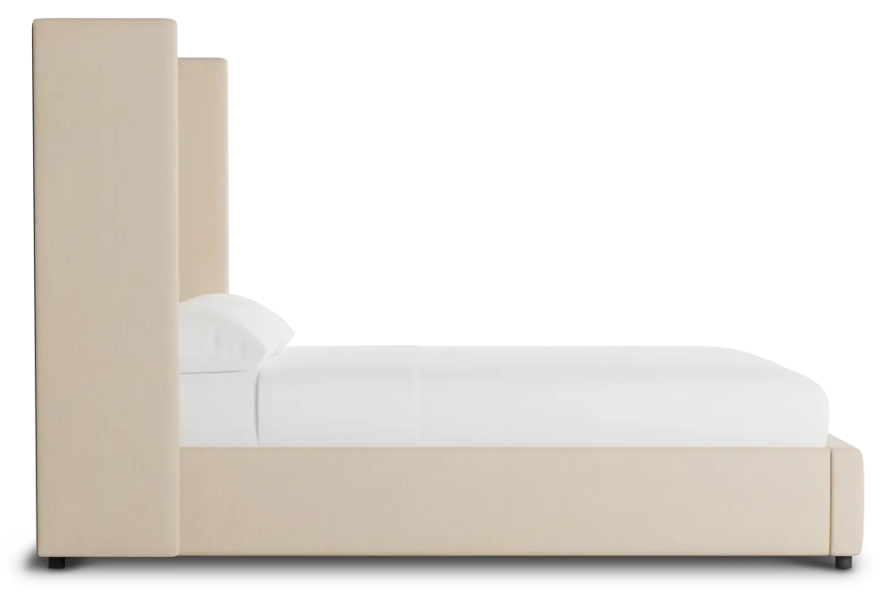 Captiva Peyton Beige 60" Upholstered Shelter Bed