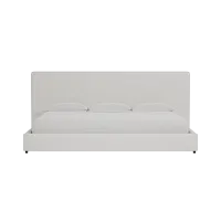 Grayton Linen Light Beige 54" Upholstered Platform Bed
