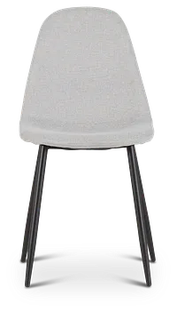 Havana Light Gray Upholstered Side Chair W/ Black Legs