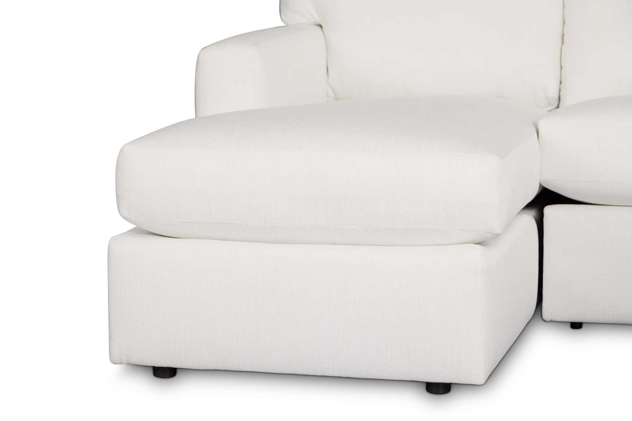 Rhodes White Fabric Medium Left Chaise Sectional