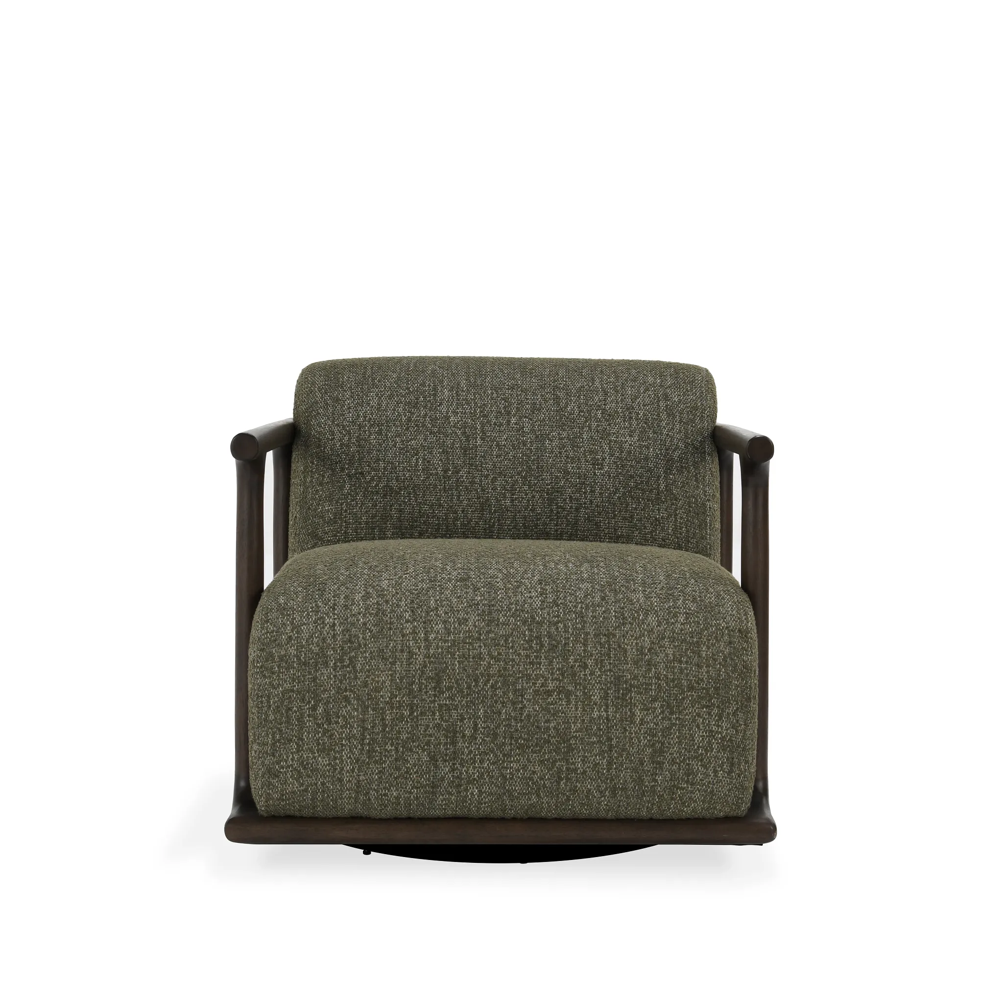 Coal Green Fabric Swivel Accent Chair
