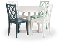 Edgartown White Round Table & Mixed Chairs