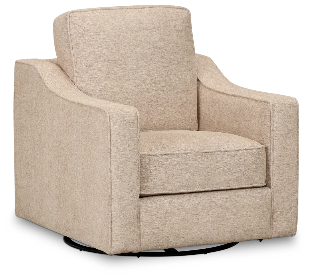 Maisie Light Brown Fabric Swivel Chair
