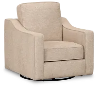 Maisie Light Brown Fabric Swivel Chair