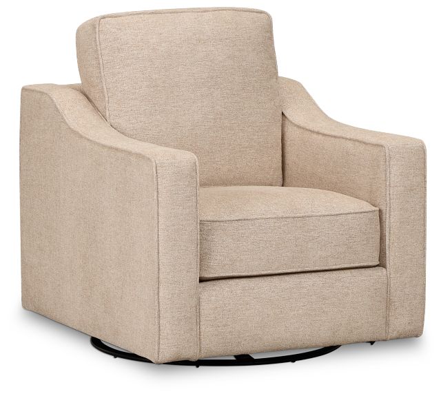 Maisie Light Brown Fabric Swivel Chair