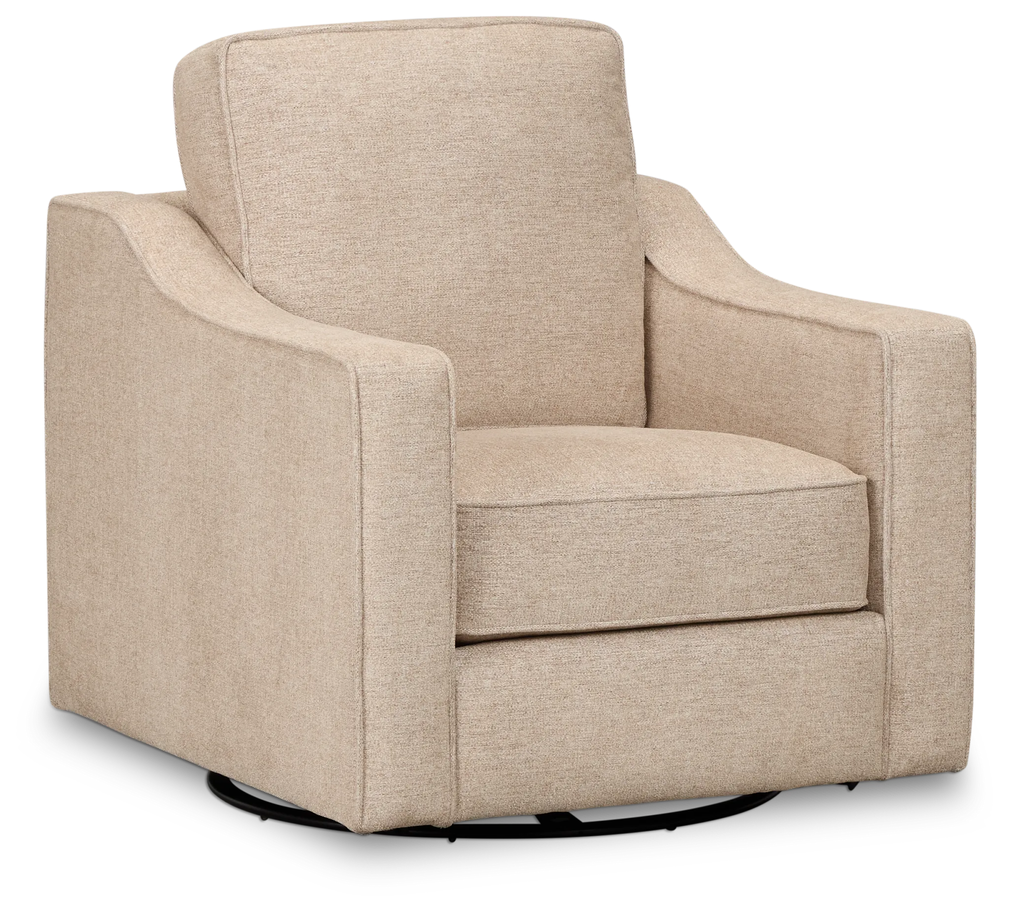 Maisie Light Brown Fabric Swivel Chair
