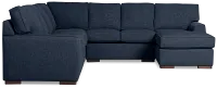 Sinclair Dark Blue Fabric Large Right Chaise Sectional