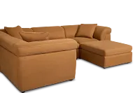 Aria Medium Brown Micro Immersive 5-piece Bumper Sectional W/1 Speaker