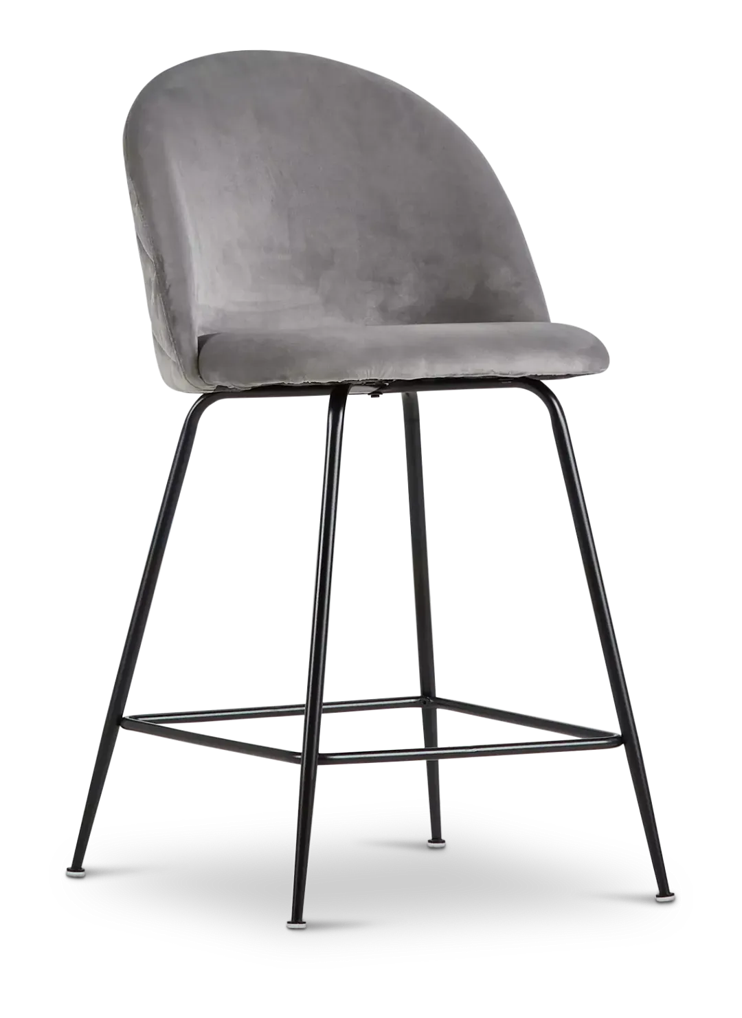 Capri Gray Upholstered 24" Barstools W/black Legs