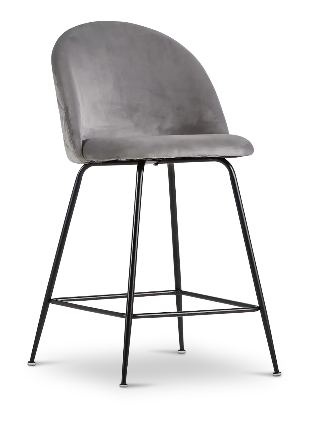 Capri Gray Upholstered 24" Barstools W/black Legs Capri Gray Upholstered 24" Barstools W/black Legs