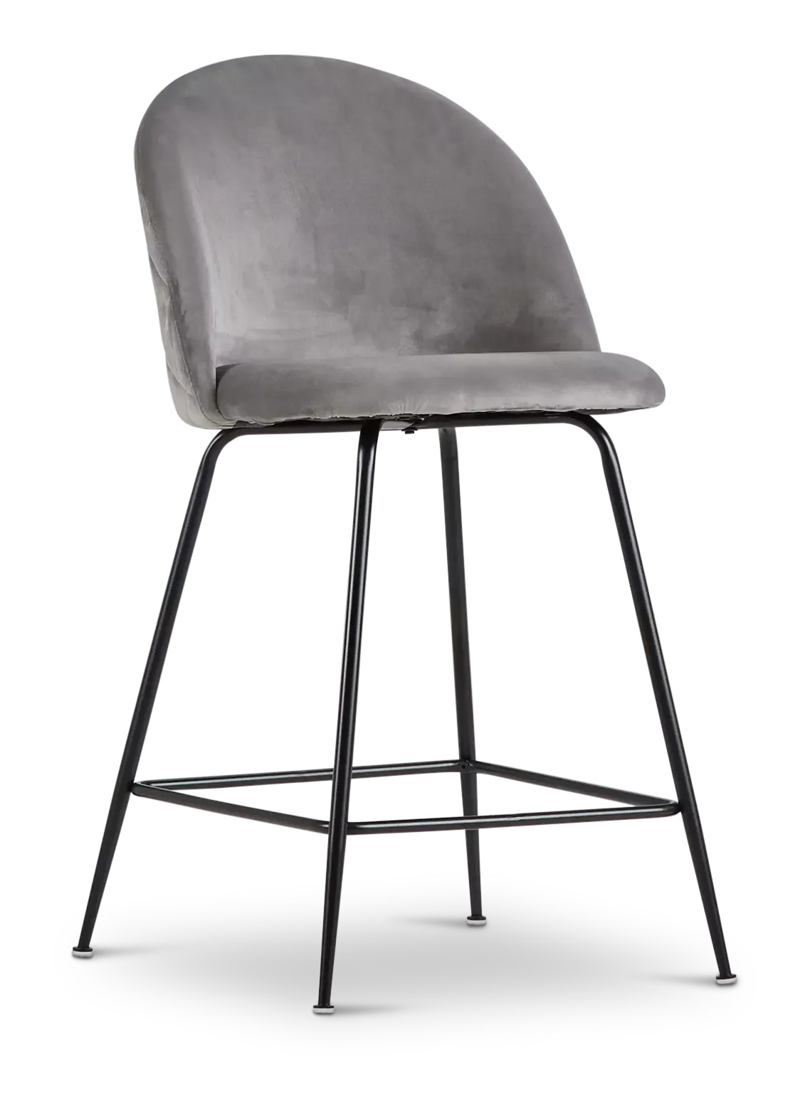 Capri Gray Upholstered 24" Barstools W/black Legs