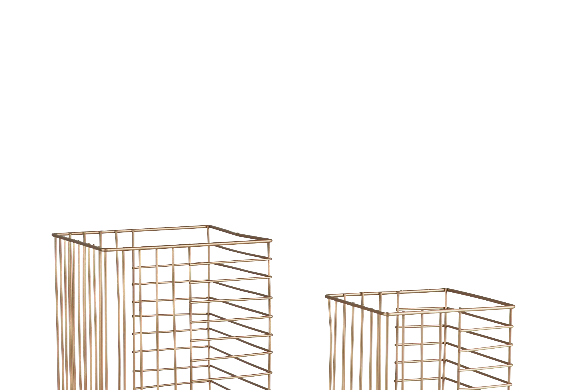 Becca Gold Set Of 2 Basket Becca Gold Set Of 2 Basket