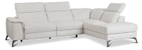 Pearson White Leather Right Bumper Sectional