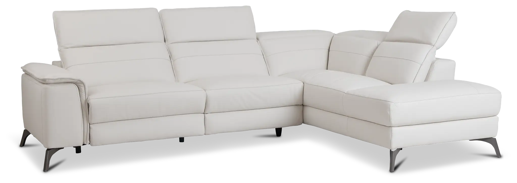 Pearson White Leather Right Bumper Sectional Pearson White Leather Right Bumper Sectional