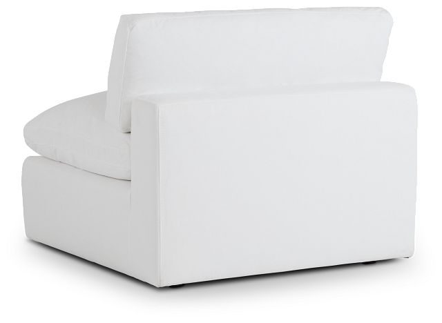 Grant White Fabric Armless Chair (3)