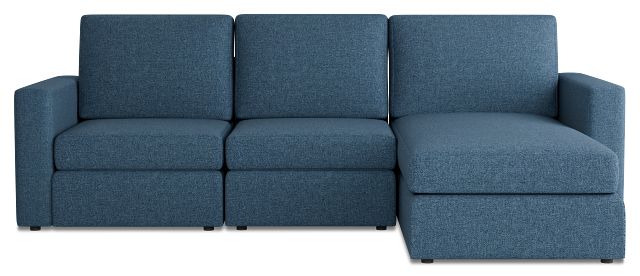 Citymod Blue Fabric Small Right Chaise Sectional