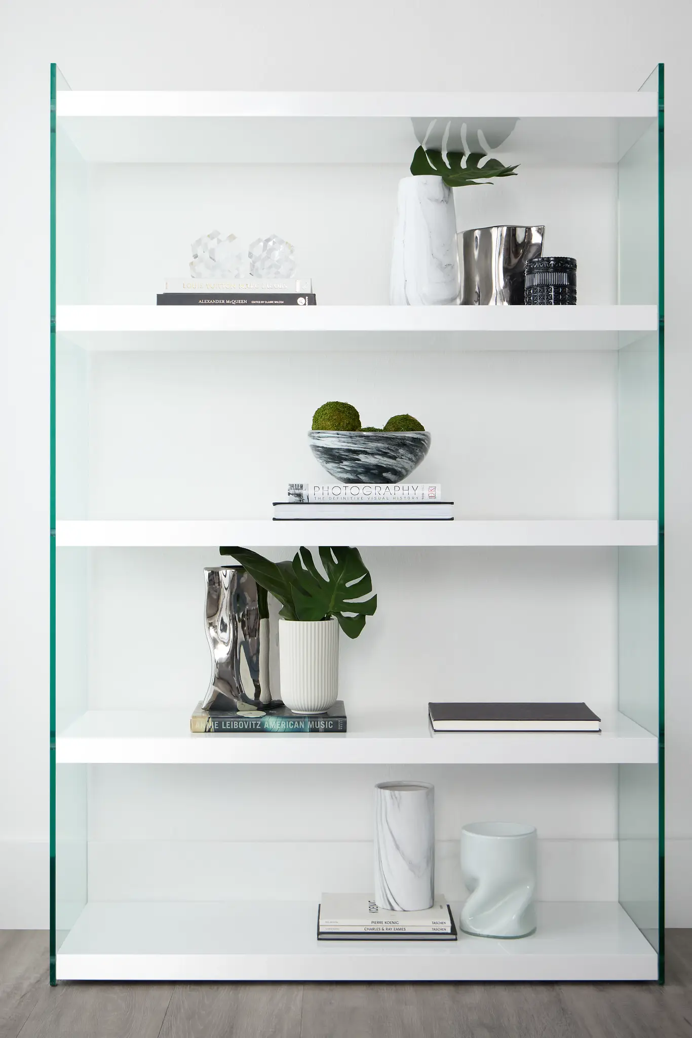 Olympia White Glass Bookcase Olympia White Glass Bookcase