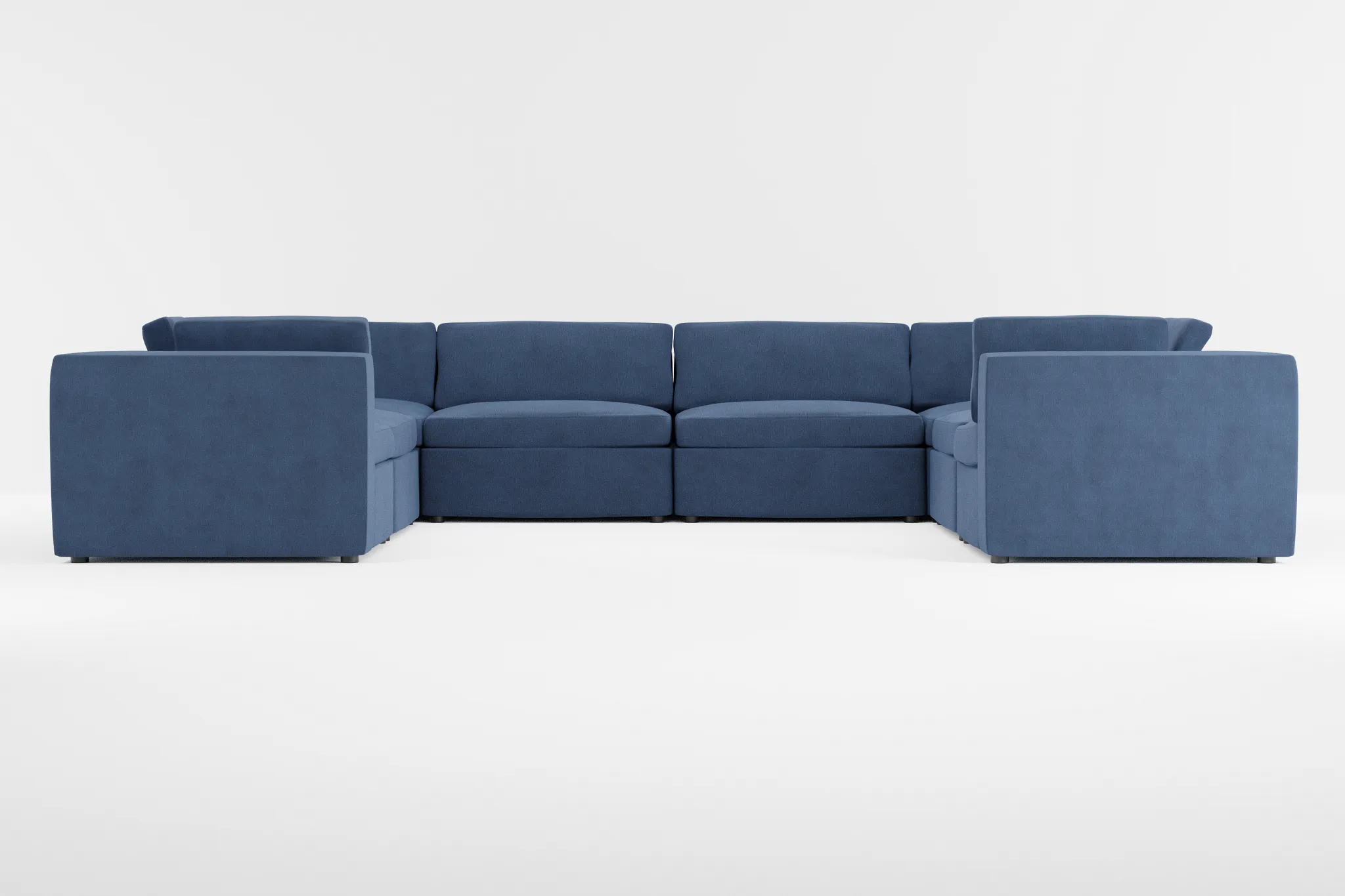 Destin Revenue Dark Blue Fabric 8-piece Modular Sectional