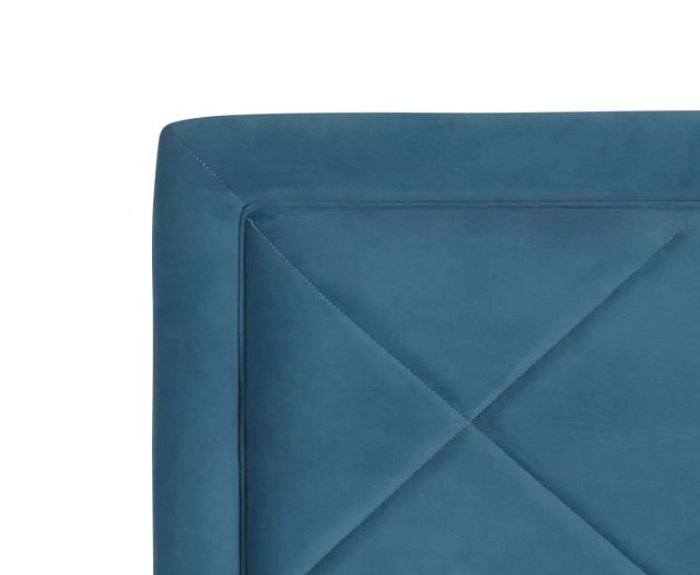 Collin Blue Velvet Platform Bed