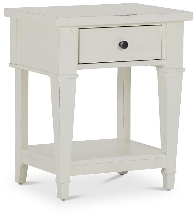 Stoney White 1-drawer Nightstand (1)
