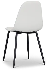Havana White Micro Upholstered Side Chair W/ Black Legs