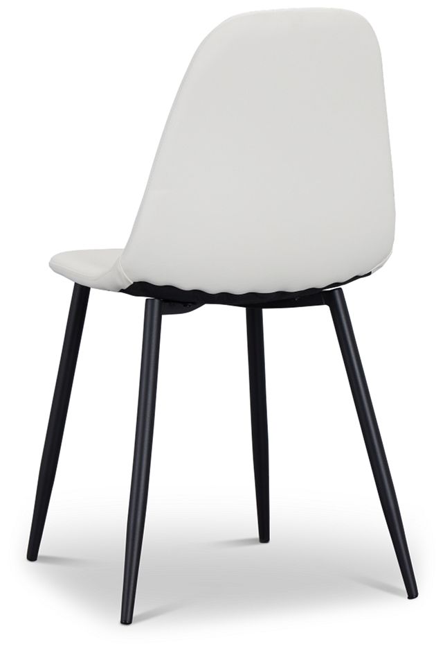 Havana White Micro Upholstered Side Chair W/ Black Legs