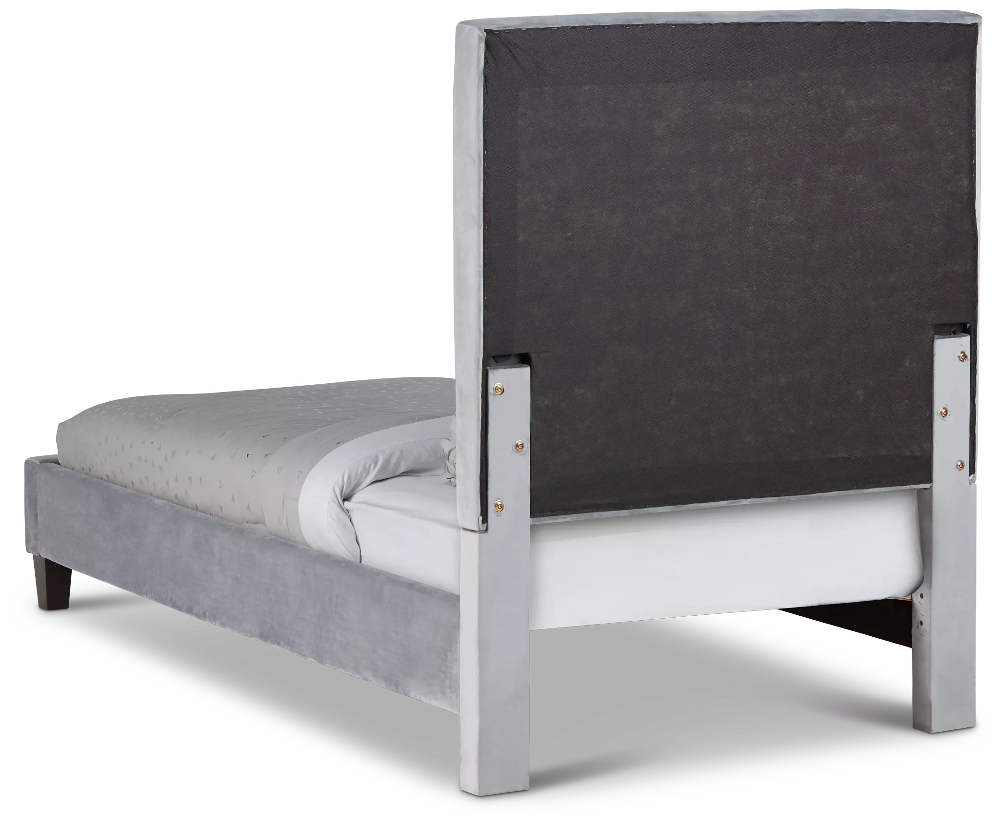 Collin Dark Gray Velvet Platform Bed