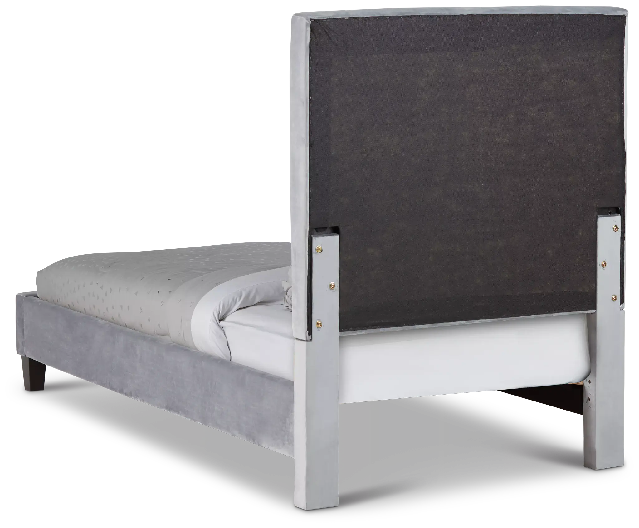 Collin Dark Gray Velvet Platform Bed Collin Dark Gray Velvet Platform Bed