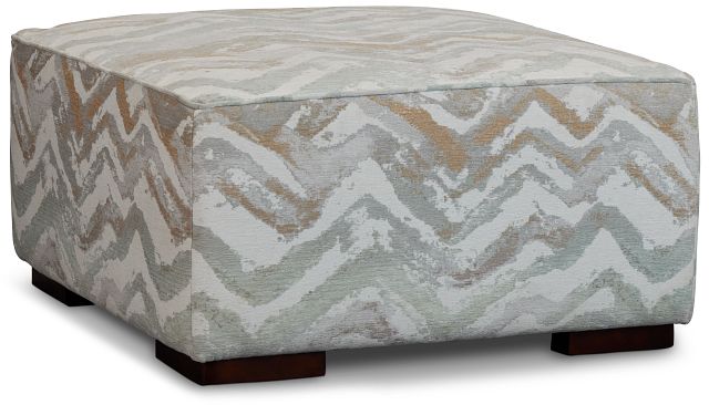 Zodiac Light Blue Fabric Cocktail Ottoman