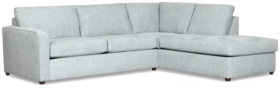 Shore Light Blue Fabric Right Bumper Sectional Shore Light Blue Fabric Right Bumper Sectional