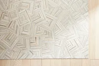 Puzzle Light Gray Leather 5x8 Area Rug