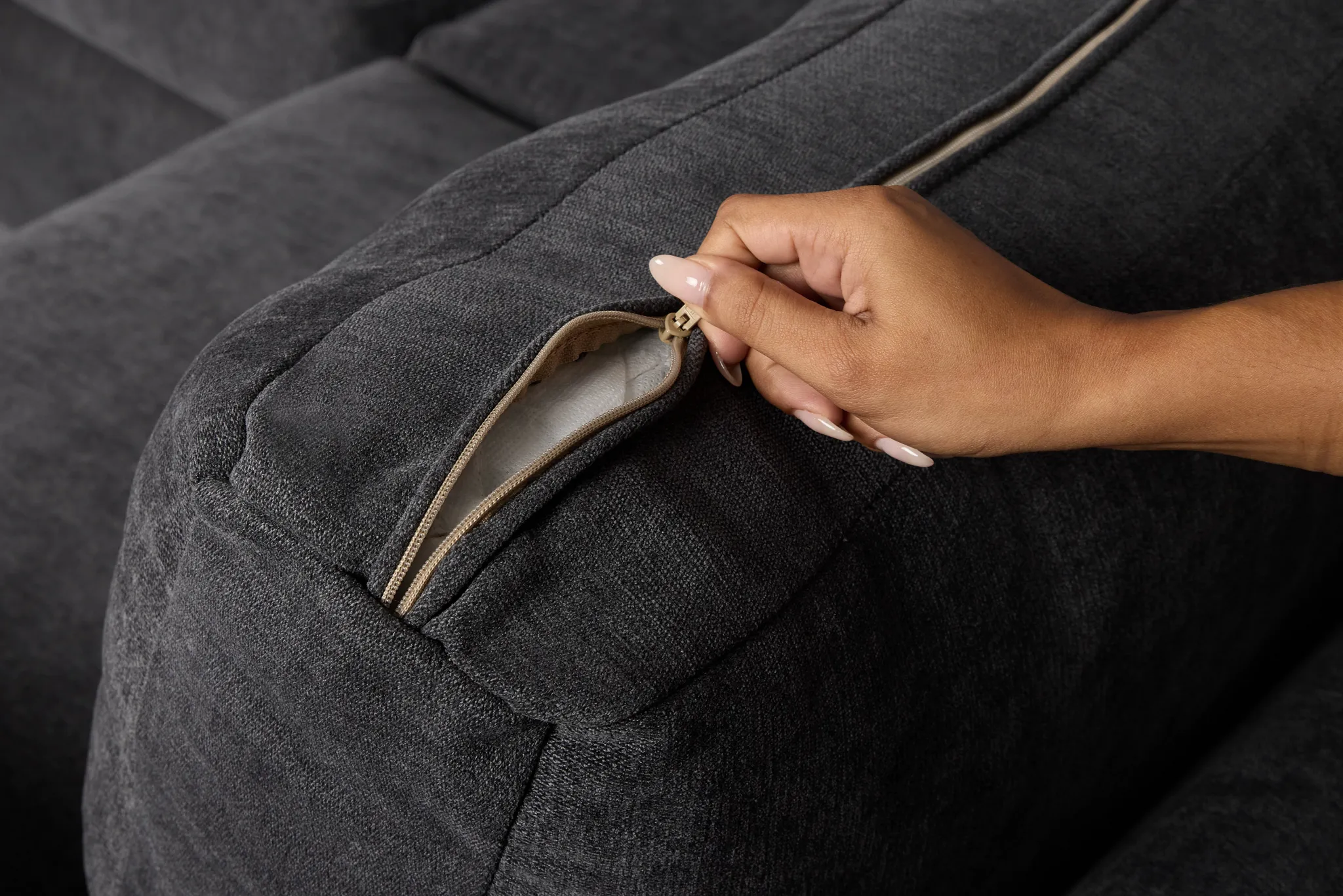 Citymod Dark Gray Fabric Small Two-arm Sectional