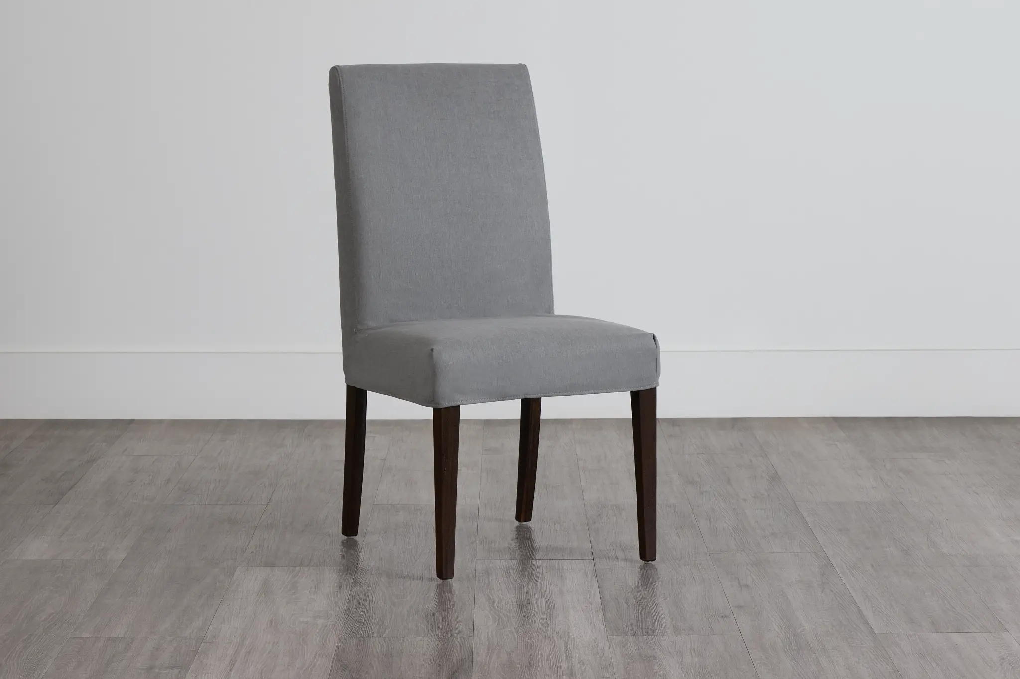 Destination Light Gray Short Slipcover Chair With Medium-tone Leg Destination Light Gray Short Slipcover Chair With Medium-tone Leg