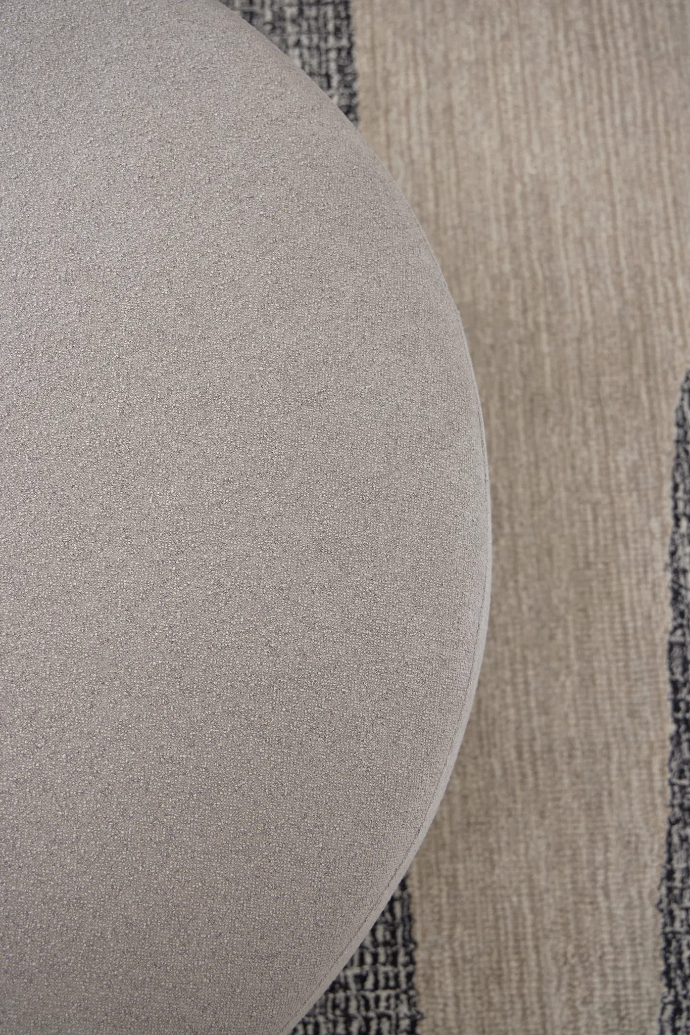 Presley Light Gray Fabric Ottoman