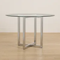 Amalfi Glass Round High Dining Table