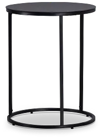 Doren Black Round End Table