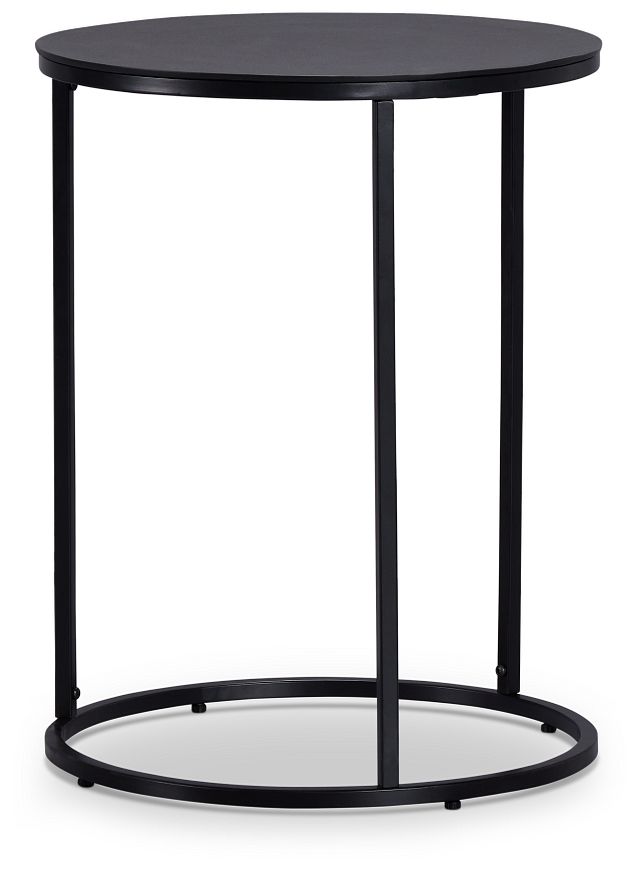 Doren Black Round End Table