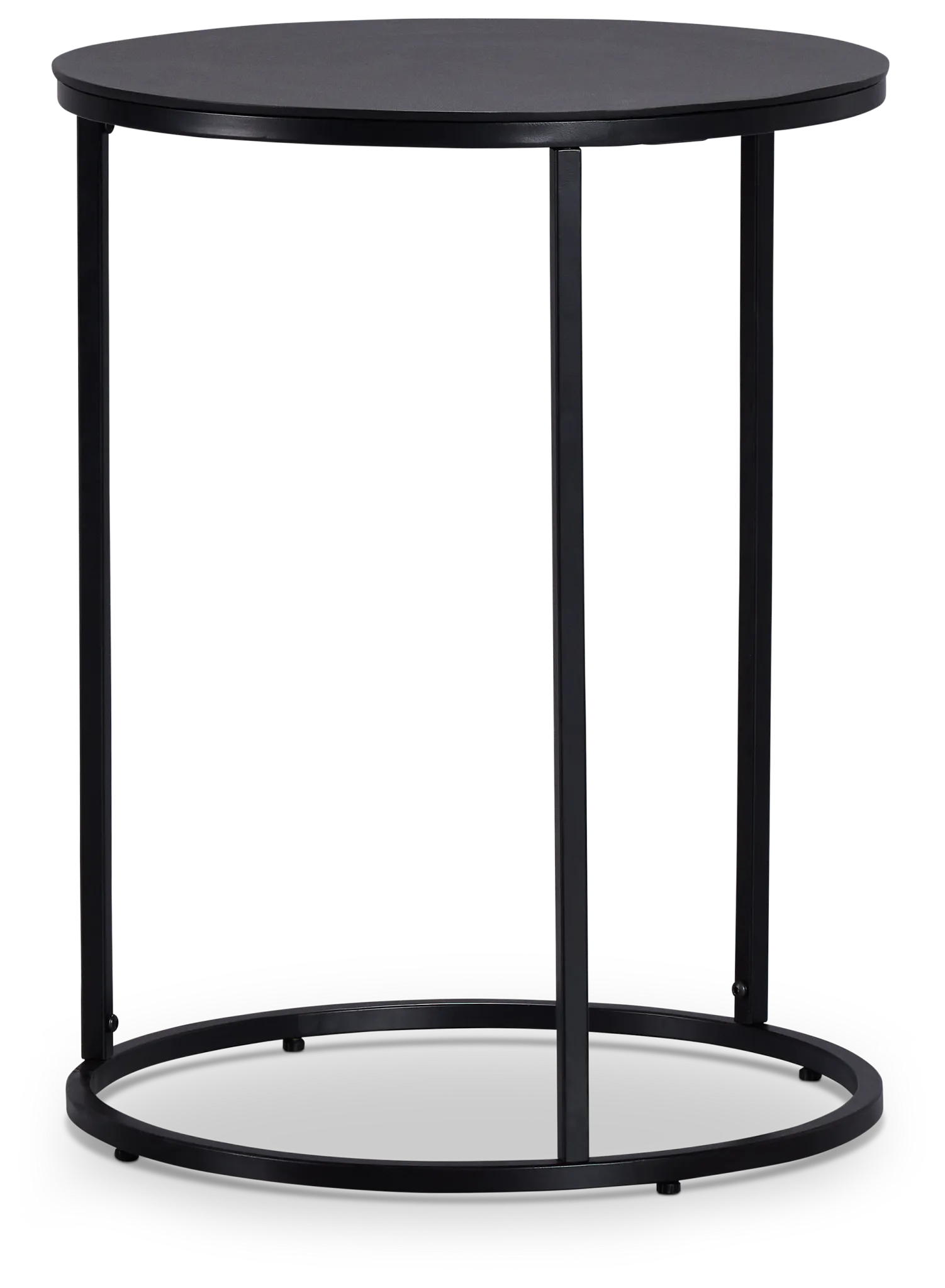 Doren Black Round End Table