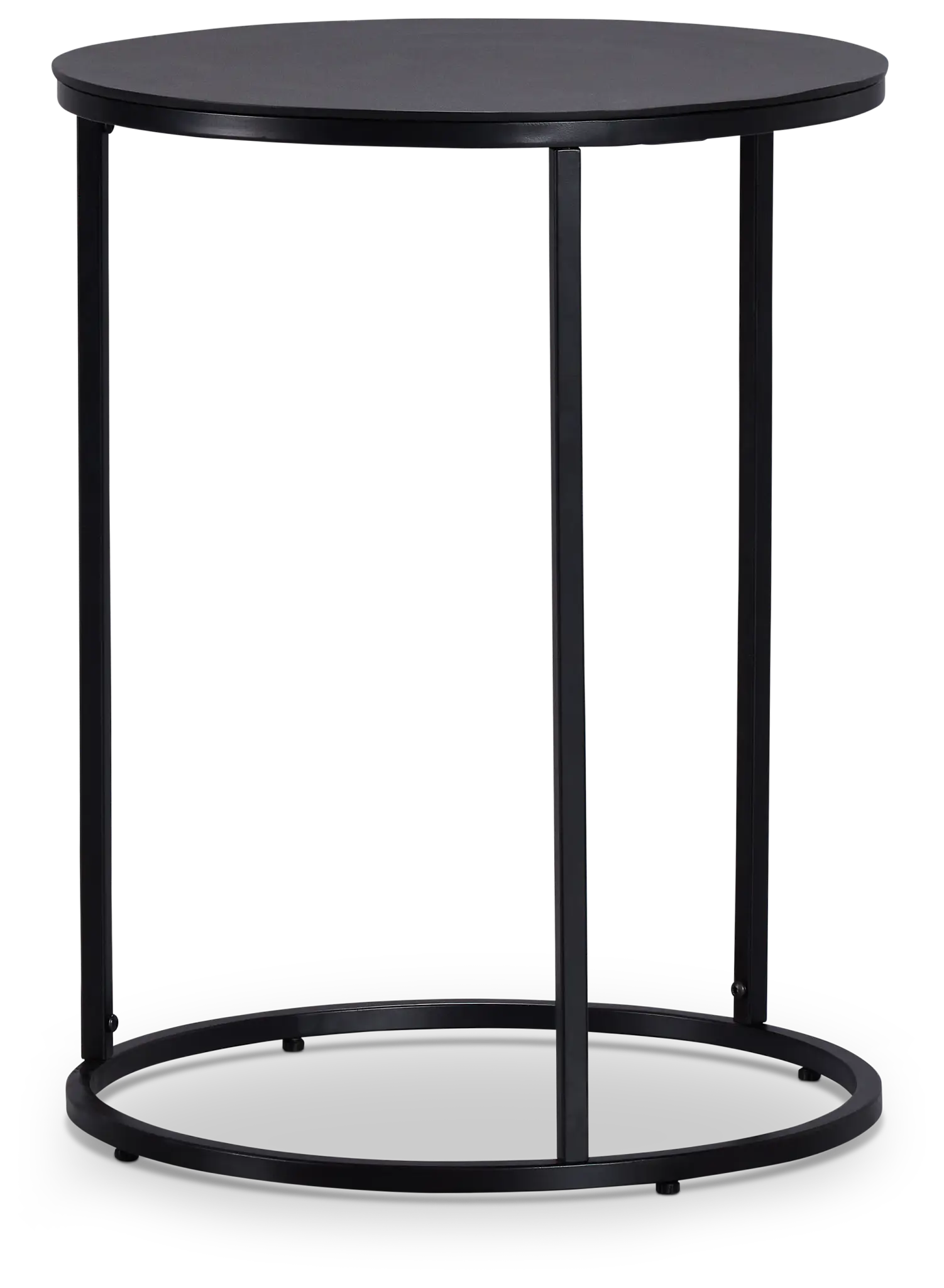 Doren Black Round End Table Doren Black Round End Table