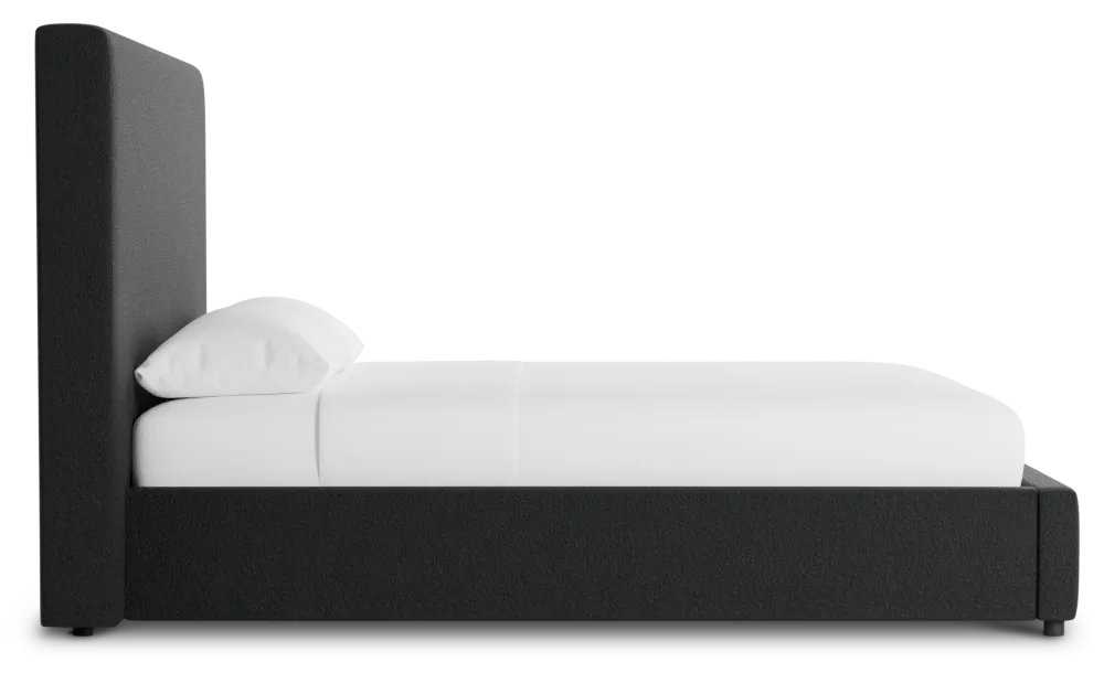 Grayton Elite Black 54" Upholstered Platform Bed