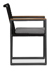 Sunrise Dark Gray Teak Arm Chair