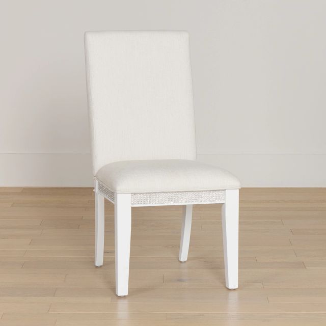 Milan White Upholstered Side Chair