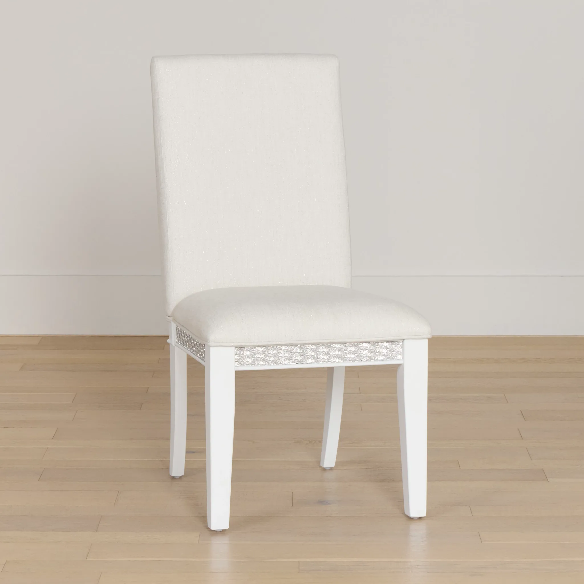 Milan White Upholstered Side Chair