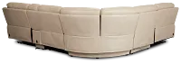 Benji Light Beige Lthr/vinyl Medium Triple Power 2-arm Sectional