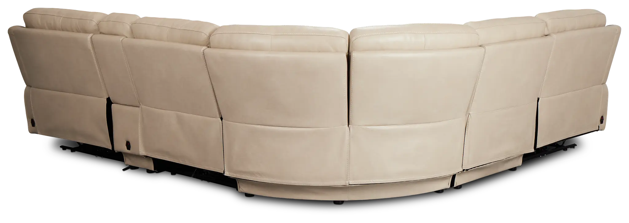 Benji Light Beige Lthr/vinyl Medium Triple Power 2-arm Sectional Benji Light Beige Lthr/vinyl Medium Triple Power 2-arm Sectional