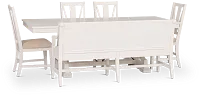 Heron Cove White Trestle Table, 4 Chairs & Bench
